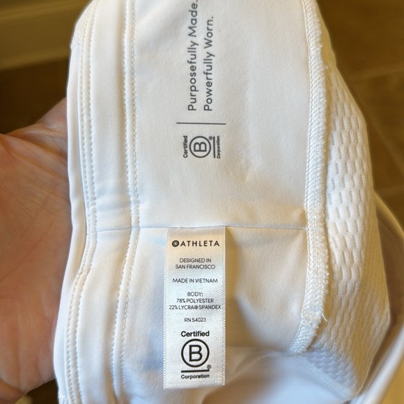 Athleta medium tall perforated white NWOT sleek zippers Leggings tights - Picture 8 of 9